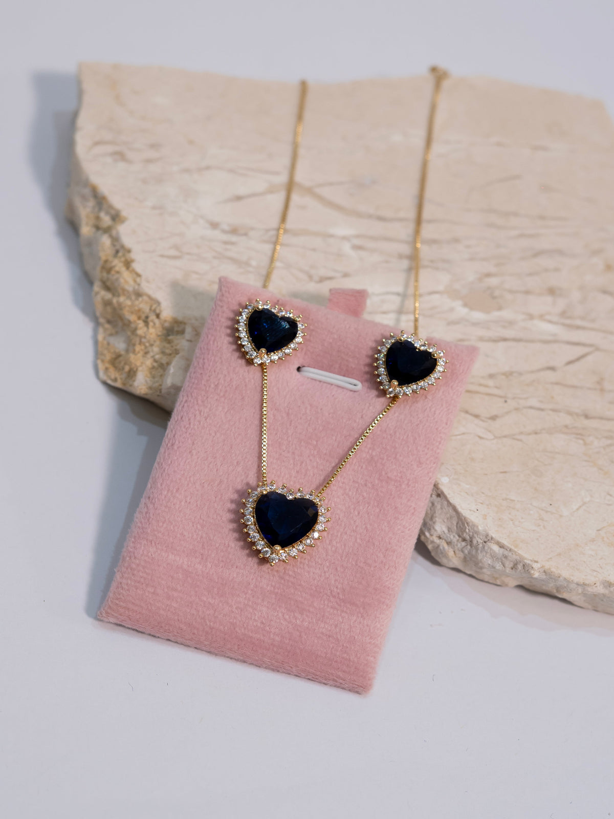 Set Corazón Noche Azul