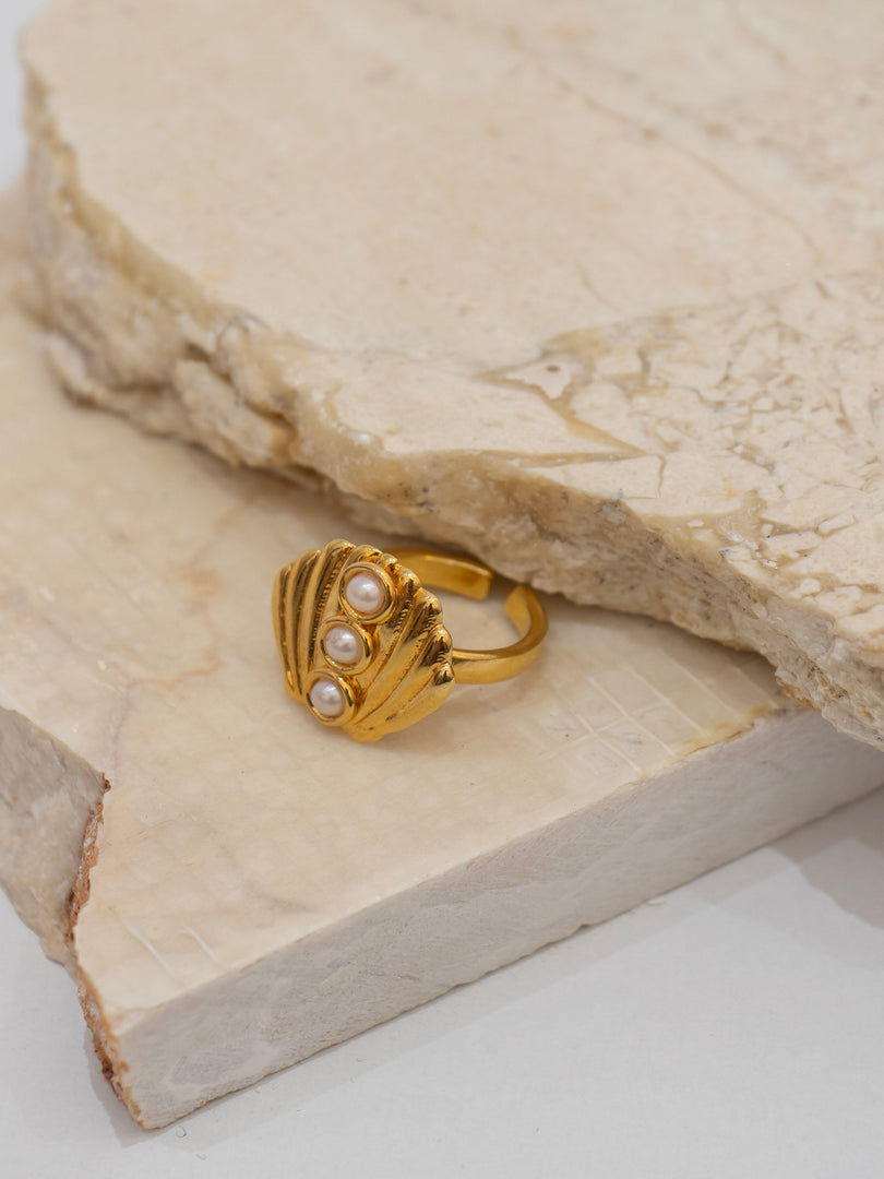 anillo ola de perla