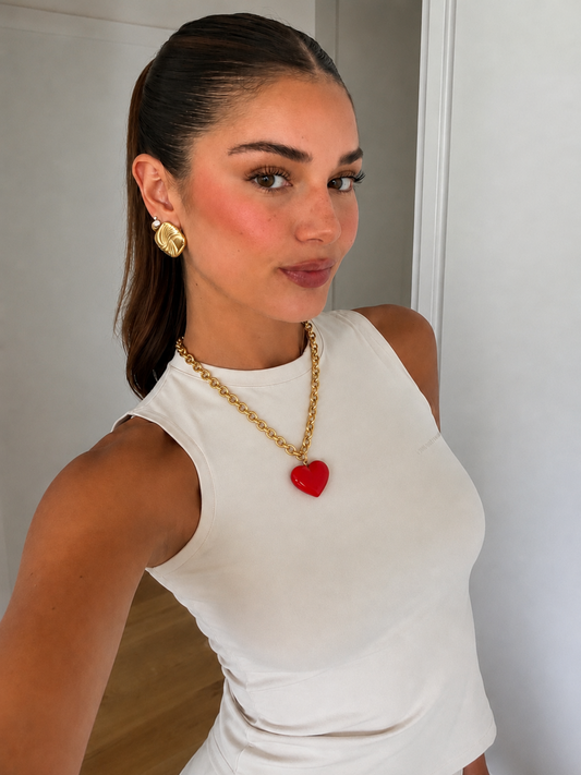 Cadena Corazón Rojo