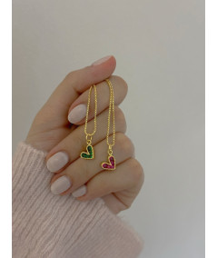 CADENA CORAZONES COLORES