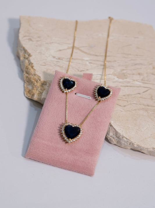Set Corazón Noche Azul