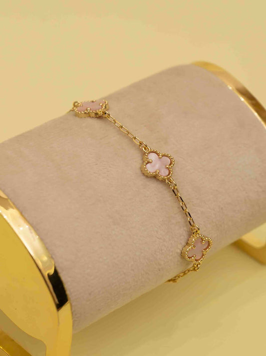 Pulsera trebol rosa