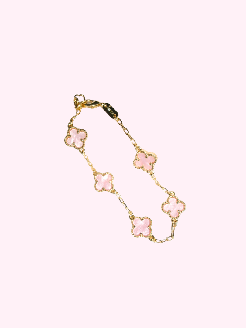 Pulsera trebol rosa